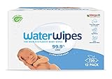 WaterWipes Feuchttücher für Babys (12 x 60 Stück), die reinsten Baby Feuchttücher für zarte Babyhaut, kompostierbare* Baby Tücher auf 100% pflanzlicher Basis, 720 Tücher