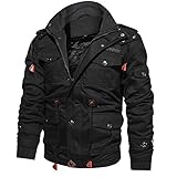 Bomberjacke Herren Retro Jeans-Baumwoll-Bikerjacke Dicker Warme Motorradjacke Langarm-Fellfutter Mit 4 Taschen Hood Mantel Windjacke Dicke Warme Jacke Jacket Übergangsjacke Funktionsjacke Winterjacke