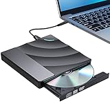 Externes CD DVD Laufwerk, WELIKERA Tragbarer DVD/CD Brenner mit USB 3.0 und Type-C, DVD Brenner Plug and Play für Laptop, Desktop Mac, iOS, Windows 11/10/8/7 / XP/Linux