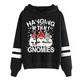 Damen Weihnachtspullover Baumwolle Hoodie Lange Ärmel Kapuzenpulli Christmas Lustige Bedruckte Herbstpullover Mode Elegante Sweatjacke Casual Sweatshirts Xmas Sweater