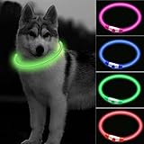 CCWW LED Leuchthalsband für Hunde USB Aufladbar LED Hundehalsband Stück hundehalsband Leuchtend Wiederaufladbares und Längenverstellbareres mit DREI Beleuchtungsmodi für Hunde und Katzen