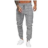 Marlene1988 Leinen Freitzeithose Elastikbund Outdoorhose Hose Herren Straight-Leg Hose Herrenhose Weich & Leicht Regular Fit mit Kordelzug Weite Hose Fitnesshose Weihnachtsdruck Sporthose Röhrenhose