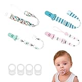 Schnullerkette,Schnullerband,Clip Schnullerkette,Baby Schnullerkette,Silikonring Schnuller,Schnullerband Stoff,Nuckelband,Schnullerketten Clips,mit Silikonknopfring,für Mädchen Junge,8PCS