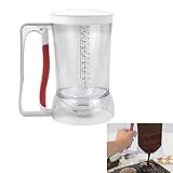 Kleemeiero Kuchen Teigportionierer 900ml Teigspender für Cupcakes Portionierer Teig Spender mit Deckel und Skala Messbecher Batter Dispenser Teigdosierer Pfannkuchen Teigspender für Waffeln