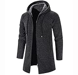 SKYWPOJU Mantel Herren Wintermantel Slim Fit Elegante Herrenmantel Winter Stehkragen Business Mantel Trenchcoat Lange Jacken Wollmantel (Color : Gray, Size : M)