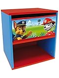 Fun House 712533 Paw Patrol Nachttisch, mit Schublade, für Kinder, MDF-Holz/Vlies, Blau, 33 x 30 x 36 cm