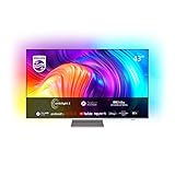 Philips 43PUS8807/12 108 cm (43 Zoll) Fernseher (4K UHD, HDR10+, 120 Hz, Dolby Vision & Atmos, 3-seitiges Ambilight, Smart TV mit Google Assistant, Works with Alexa, Triple Tuner, hellsilber) [2022]