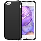 JETech Silikon Hülle für iPhone 6s/6 4,7 Zoll, Seidigem Ganzkörper Schutzhülle Case Cover, Stoßfeste Abdeckung mit Mikrofaserfutter (Schwarz)