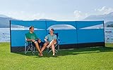 BERGER Super Camping Windschutz 5,00 x 1,40 m | Idealer Windschutz Sichtschutz Strand mit Sichtfenster und Sonnenschutz für Campingplatz | Wird mittels 4 Stahlstangen und Abspannleinen aufgebaut