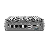 Micro Firewall Appliance, Mini PC, Pfsense, Mikrotik, OPNsense, Untangle, VPN, Router PC, Intel J4125, HUNSN RC04, AES-NI, 4 x Intel I225-V B3 2.5Gbe, 6 x USB, VGA, HDMI, 2 x COM, 8G RAM, 64G SSD