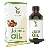 Jojobaöl BIO kaltgepresst 120ml in Glasflasche - Jojoba Öl Gold für Gesicht, Haare, Haut, Akne, Nägel - Organic Jojoba Oil