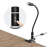 OYU Schreibtischlampe, Anstecklampe, 650 lm und 3 Helligkeitsstufen, augenschonendes Leselicht für Bettkopf/Schreibtisch/Malerei/Handarbeit/Drehmaschinen, Touch-Control-Licht mit flexiblem 360°-Hals