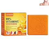 DAPERCI Natürliche Orangen-Vitamin-C-Seife, Handgemacht mit 99% Vitamin C und Orangenextrakt, Vitamin C Seife für Gesicht & Körper Exfoliate Feuchtigkeitspflege Whitening Care-1pcs-90g