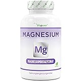 Magnesiumbisglycinat - 240 Kapseln - Premium: Chelatiertes Magnesium - 155 mg elementares Magnesium pro Kapsel - Laborgeprüft - Vegan - Hochdosiert