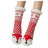 GZYshoyao Damen Wintersocken für Mädchen Warme Dicke Socken, Damen Kuschelsocken Haussocken, Rutsch Socken Winter für Damen Wintersocken Stoppersocken (F, One Size)