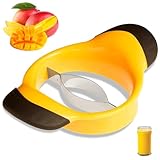 Mangoschneider, Mango Slicer, mit Ergonomischem Gummigriff, Einfach Entnommen und Teilen, Edelstahl Mangoteiler Klinge für Mango Teilen & Entkernen KüChenwerkzeug