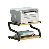 Desktop-Ständer für Drucker Desktop-Multifunktionsdrucker-Stand-2-Lagen-Metallrahmen-Desktop-Speicherregal for Büro-Startdrucker Faxgerät Scanner-Rack (schwarz) Druckerhalterung ( Color : Beige )