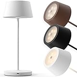 charlique® Dinner Light 2, LED Akku Tischleuchte dimmbar in weiss, aufladbare USB Tischlampe ohne Kabel, warmes Licht, table lamp indoor und outdoor, als Balkon Leuchte geeignet