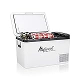 Alpicool K25 25 Liter Kühlbox Kühlschrank Gefrierbox Mini tragbare Elektrische Kühlbox 12/24V DC für Auto, Lkw, Boot und Steckdose mit USB-Anschluss, -20℃-20℃