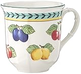 Villeroy und Boch French Garden Fleurence Jumbo Becher, 480 ml, Premium Porzellan, Weiß/Bunt