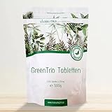 VivaNutria Green Trio Presslinge 500g | aus kontrolliertem Anbau I 2000 Tabletten aus Spirulina Chlorella & Gerstengras ohne Zusätze I schonend verarbeitet und Rohkostqualität I vegan