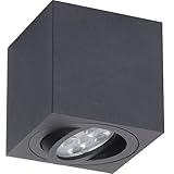 INNOVATE® LED Aufbauspot - 35° schwenkbare Aufbauleuchte - kompakter Aufputz Deckenspot - moderner IP20 Aufbaustrahler GU10 Fassung - flaches Downlight excl. Leuchtmittel (1 Stück, Schwarz Eckig)