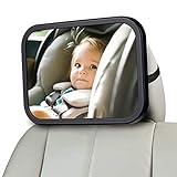 Rücksitzspiegel für Baby-Bruchsicherer Rücksitzspiegel Spiegel Baby Auto Rücksitz-360° Schwenkbar Baby Autospiegel-für Kindersitz, Babysitz- Geeignet für Allerlei Kopfstützen