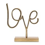 Riviera Maison RM Love Statue - Statue Deko - Skulptur, Dekoration für Flur, Wohnzimmer oder Schlafzimmer - Aluminium - Gold - (LxBxH) 22x5.5x27