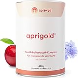 Aprigold Multi-Ballaststoff-Komplex – 7 Ballaststoff-Gruppen & Calcium – Verdauung, Darmflora, Immunsystem & Herz-Kreislauf – vegan, glutenfrei, laktosefrei – 420g Pulver