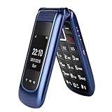 Uleway GSM Seniorenhandy Klapphandy ohne Vertrag,Großtasten Mobiltelefon Einfach und Tasten Notruffunktion,Dual 2.4 Zoll Display Handy für Senioren (Blau)