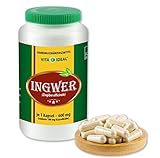 VITAIDEAL ® Ingwer (zingiber officinale) 360 Kapseln je 600mg, aus rein natürlichen Kräutern, ohne Zusatzstoffe