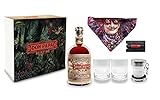 Don Papa Geschenkset- Rum 0,7l (40% Vol) + 2 Tumbler Glas + Halstuch + Handyhalterung + Jigger Ruhm Ron Spirituose Bar Cocktail