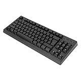 Shanrya Mechanische RGB-Tastatur, Energiesparmodus Kabellose Gaming-Tastatur LED-Bewegungstasten 87 Tasten für Spiele (Schwarz)