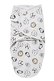 Meyco 331019 SwaddleMeyco Pucksack-Pucktuch S/M (0-3 Monate) ANIMAL Weiss-Bunt