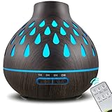 500ml Aroma Diffuser,Ultraschall Aromatherapie Diffuser für Ätherische Öle,Humidifier für ätherische öle Raumbefeuchter für Schlafzimmer Raum Büro,Aromatherapie-Diffusor mit 7 farbwechselnden LED