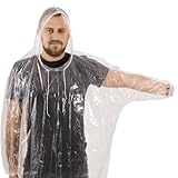 skapandi 8x Einweg Regenjacke mit Kapuze | Regencape | Regenponcho | Regenbekleidung | transparent & wasserdicht für Erwachsene und Kinder