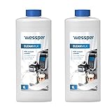 Wessper Milchsystemreiniger für Kaffeevollautomat Flüssig-Reiniger für Milchaufschäumer, Kompatibel mit Jura Melitta WMF Delonghi Nespresso Seaco Siemens - 2 x 1L