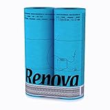 renova 3-8-layer toiletpapierrollen, zacht, Gekleurd, 6 stuks blauw