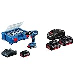 Bosch Professional 18V System Akku-Schlagbohrschrauber GSB 18V-28 (inkl. 1x2.0 Ah Akku, 1x 4.0 Ah Akku) & 18V System Akku Starter-Set (2x GBA 18V 5.0Ah Akku + Schnellladegerät GAL 1880 CV)