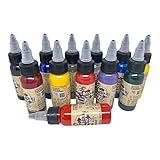 Sailor Jerry Tattoofarben Set 12 x 30 ml. Made in GERMANY und mit REACH-Zertifikat, deutsche Tätowierfarbe, Tattoofarbe Farbverdünner Tattoo Ink, Vertrieb durch HAN-SEN GmbH, REACH-konform