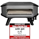 COZZE® Gas Pizza Ofen mobiler Pizzaofen Pizzastein Gasgrill bis 400°Grad regelbar mit 34x34 cm Pizzastein tragbar Terrasse Balkon Test'SEHR GUT'