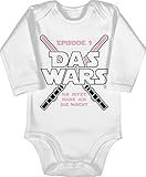 Shirtracer Baby Geschenke zur Geburt - Das Wars Jetzt Habe ich die Macht Mädchen - 3/6 Monate - Weiß - Baby Strampler witzig - BZ30 - Baby Body Langarm