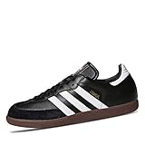 adidas Herren Samba Leder Sneaker, Schwarz White, 45 1/3 EU