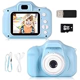 ZStarlite Kamera für Kinder, Mini-Digitalkamera, HD-Video, 1080p, 2,0 Zoll, ideal für Selfies, Geschenk für Mädchen und Jungen, 3 bis 10 Jahre, mit SD-Karte 32 GB, Kartenleser (blau)