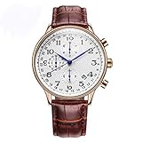 ZTT Top Luxusmarken-Mann-Geschäft Rose Uhren Chronograph Wasserdicht Quarz-Analoge Armbanduhr Male Uhr,D