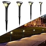 Solarlampe für Außen, Solarleuchten Garten LED mit Bewegungsmelder 2 Modi IP65 Wasserdicht Wegeleuchten Auto Ein/Aus für Garten, Terrasse, Pfad, Rasen