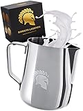 Barista Legends® Milchkännchen Edelstahl 350ml mit speziellem Latte Art Ausguss - Milchschaumkännchen Hochglanz Poliert - Barista Milchkanne Edelstahl - Barista Zubehör