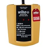 Wiha Steckdosentester 230 V AC, CAT II inkl. 2x AAA-Batterien I mit flexiblem Kabel I LED-Anzeige (45220), schwarz/gelb