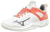 Mizuno Damen Ghost Shadow Handballschuh, Swhite/Qshade/Hot Coral, 38 EU