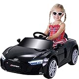 Actionbikes Motors Kinder Elektroauto Audi R8 Spyder | 2.4 Ghz Fernbedienung - 1 x 12 Volt 4,5AH Batterie - 2 x 30 Watt Motor - Elektro Auto für Kinder ab 3 Jahre (Schwarz (YSA300))